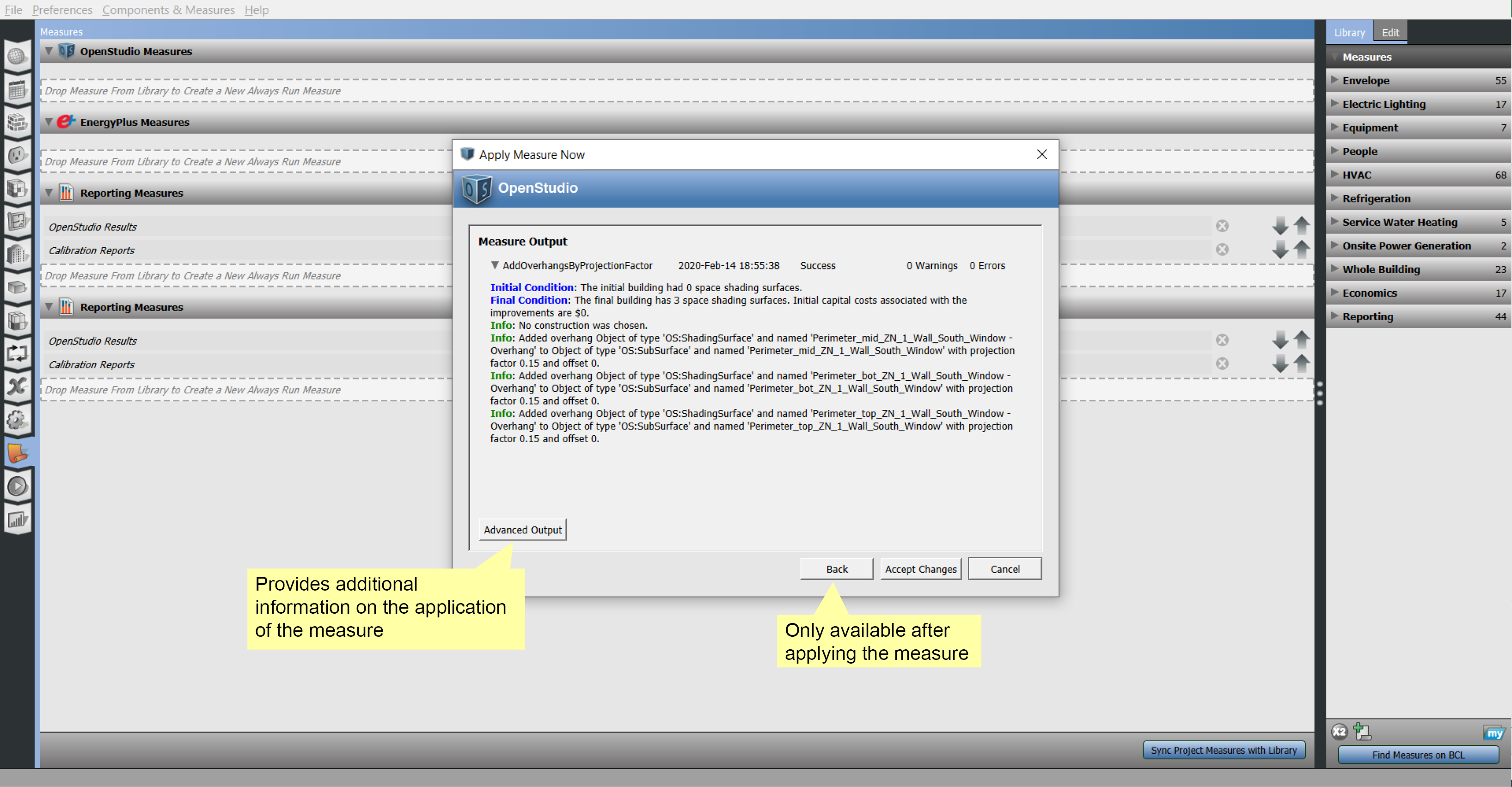 Apply Measure Now Dialog Accept