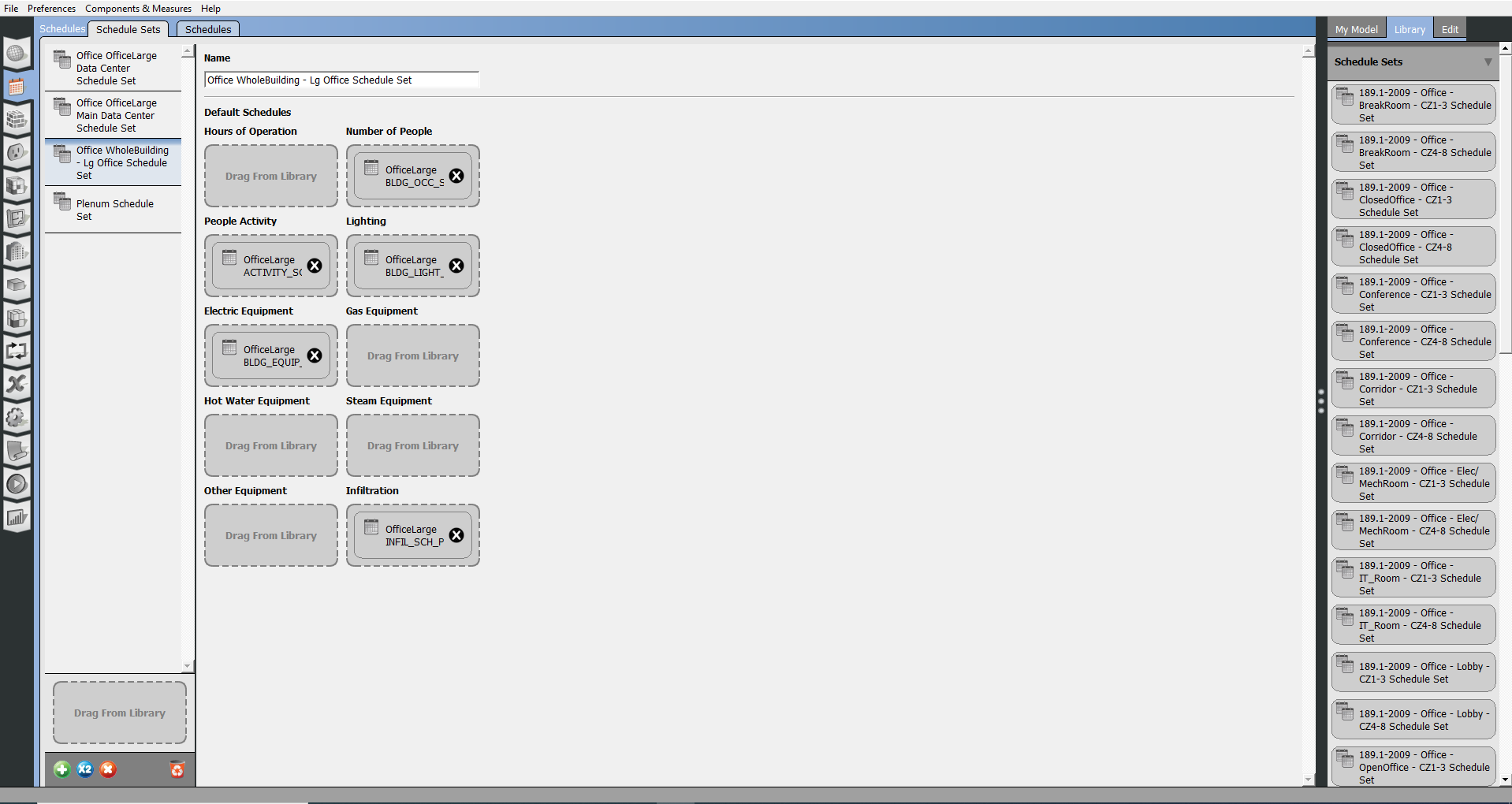 Click to view Schedule Sets Tab