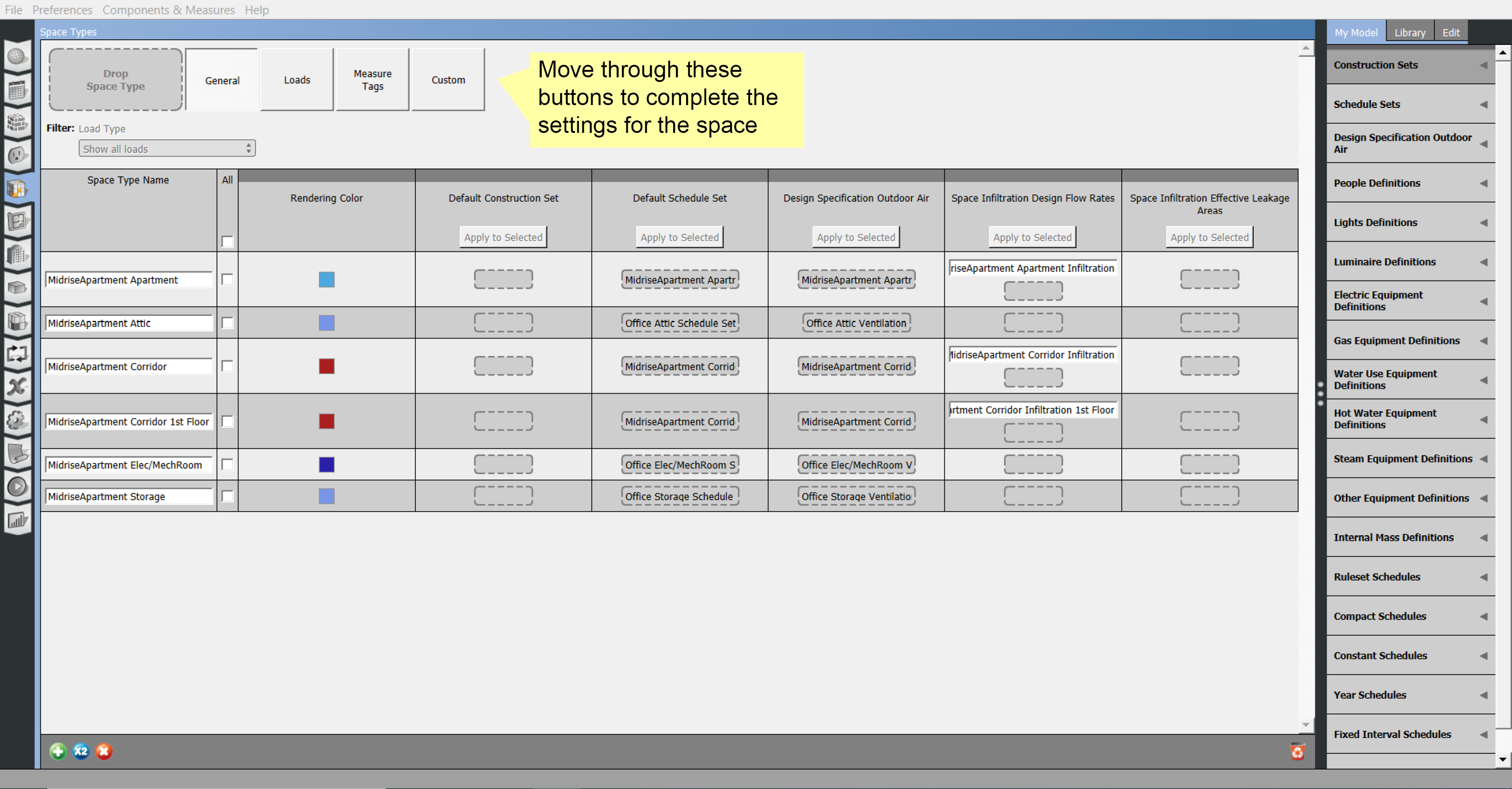 Click to view Space Types General