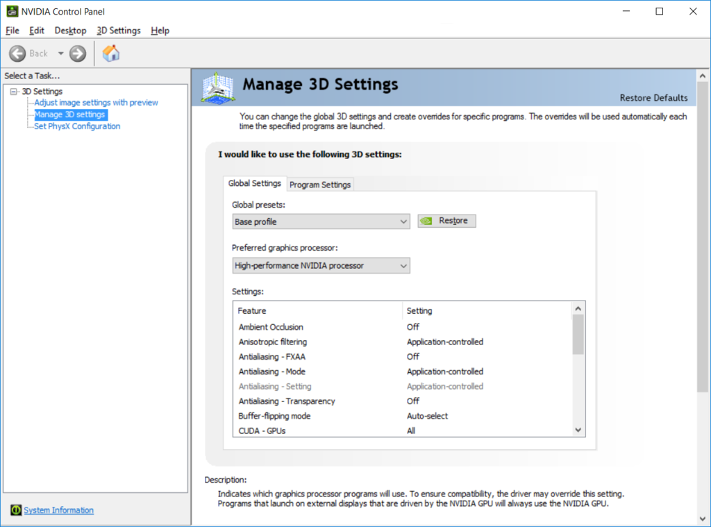 Adjust NVIDIA Settings