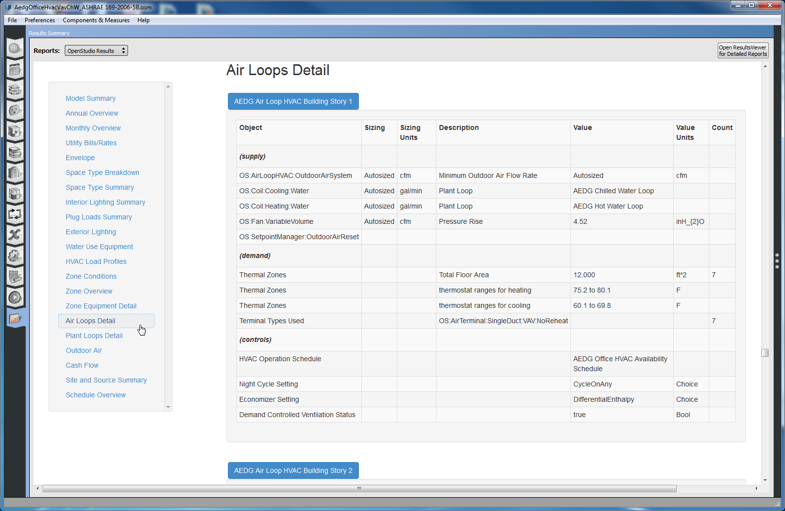First table in Air Loops Detail section