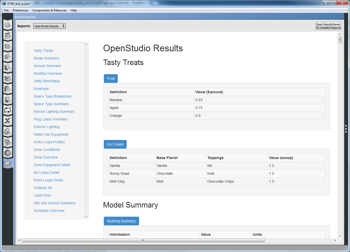 Example section with two tables
