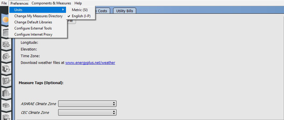 Click to view Preferences Menu
