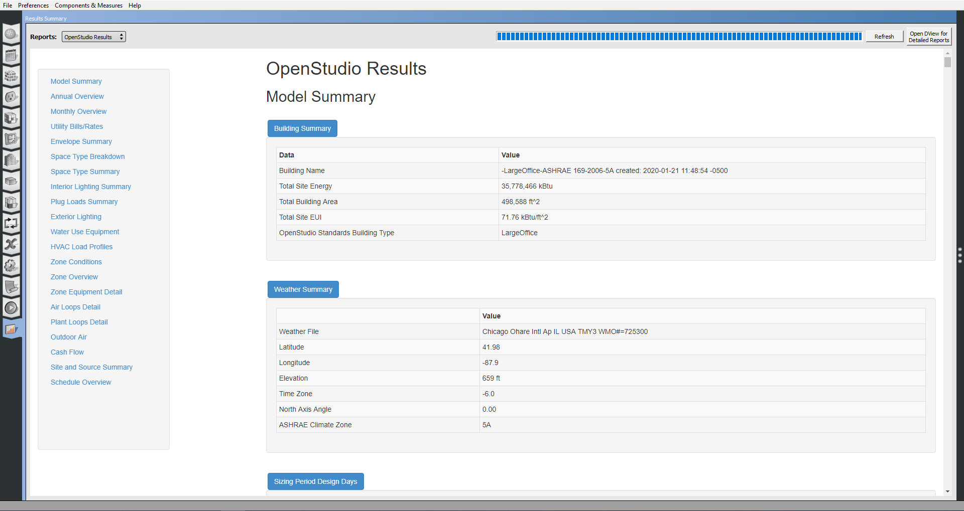 Click to view Results Summary Tab