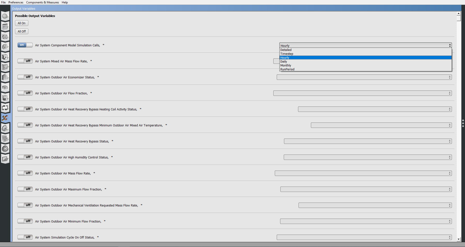 Click to view Output Variables Tab