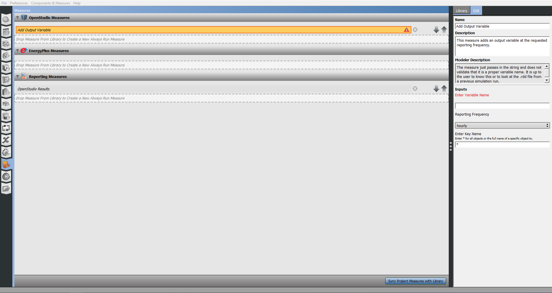 Click to view Measures Tab
