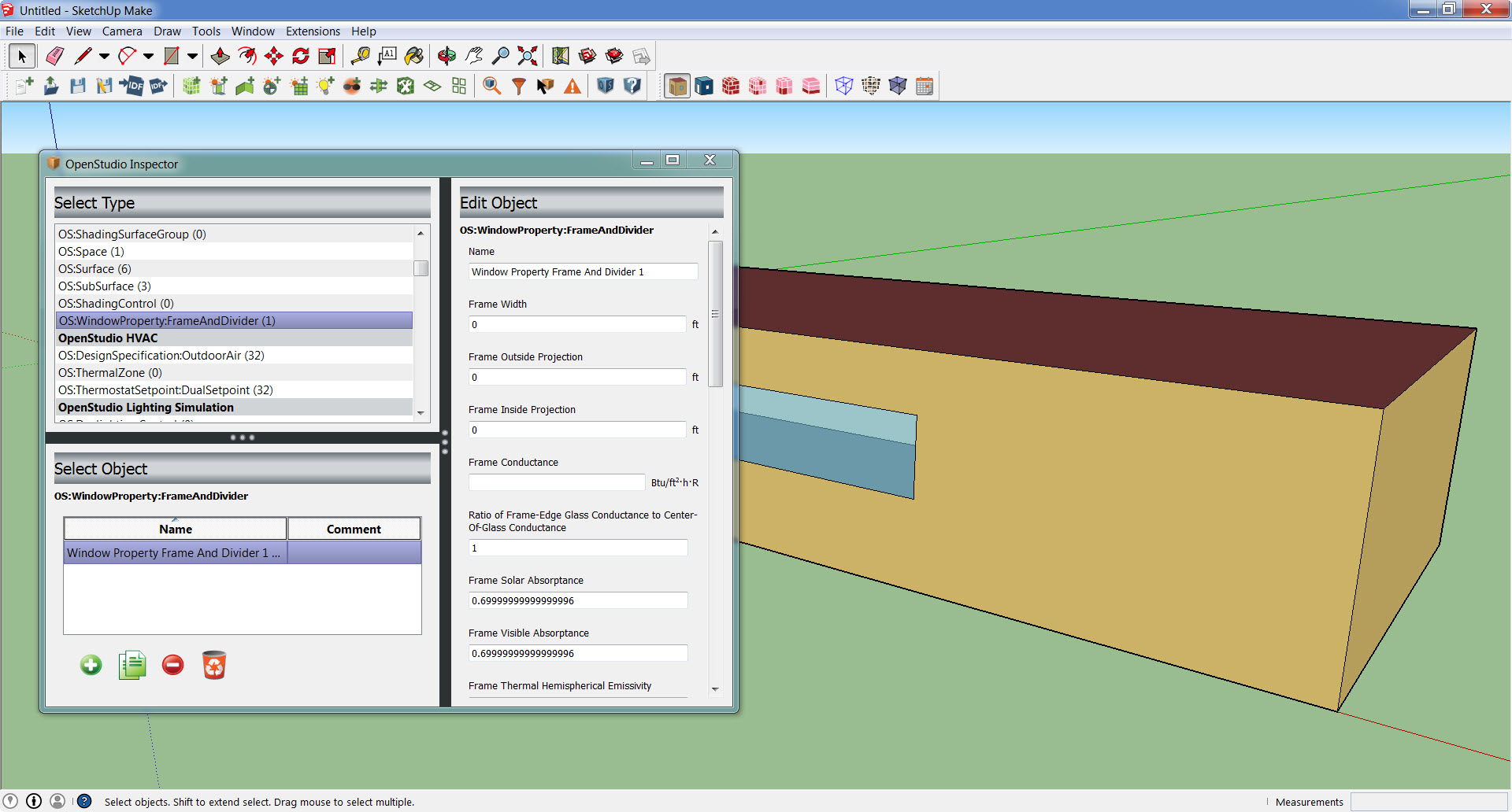 Add Window Property Frame and Divider